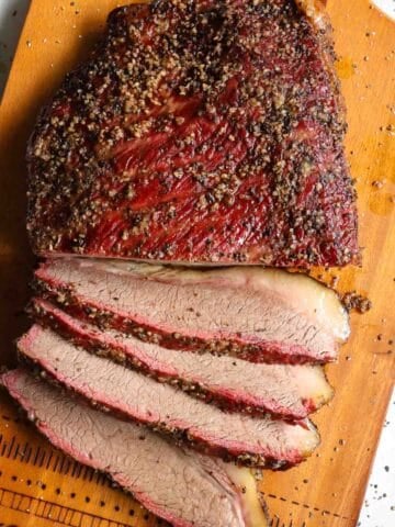 Smoked Beef Brisket halfway sliced
